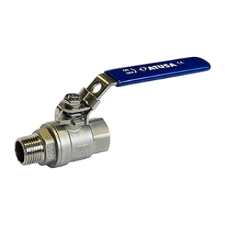 Vanne boisseau sphérique 2 pièces en inox M/F