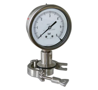 Manomètres sur séparateur clamp avec huile de remplissage FDA