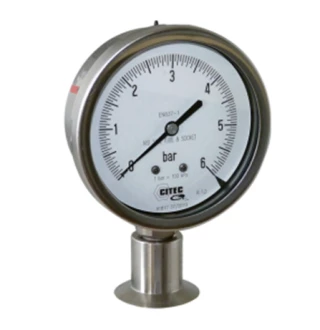 Manomètres sur séparateur clamp avec huile de remplissage FDA