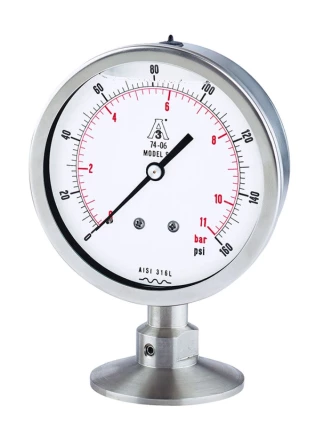 Manomètres sur séparateur clamp monobloc avec huile de remplissage FDA