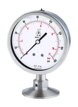 Manomètres sur séparateur clamp monobloc avec huile de remplissage FDA